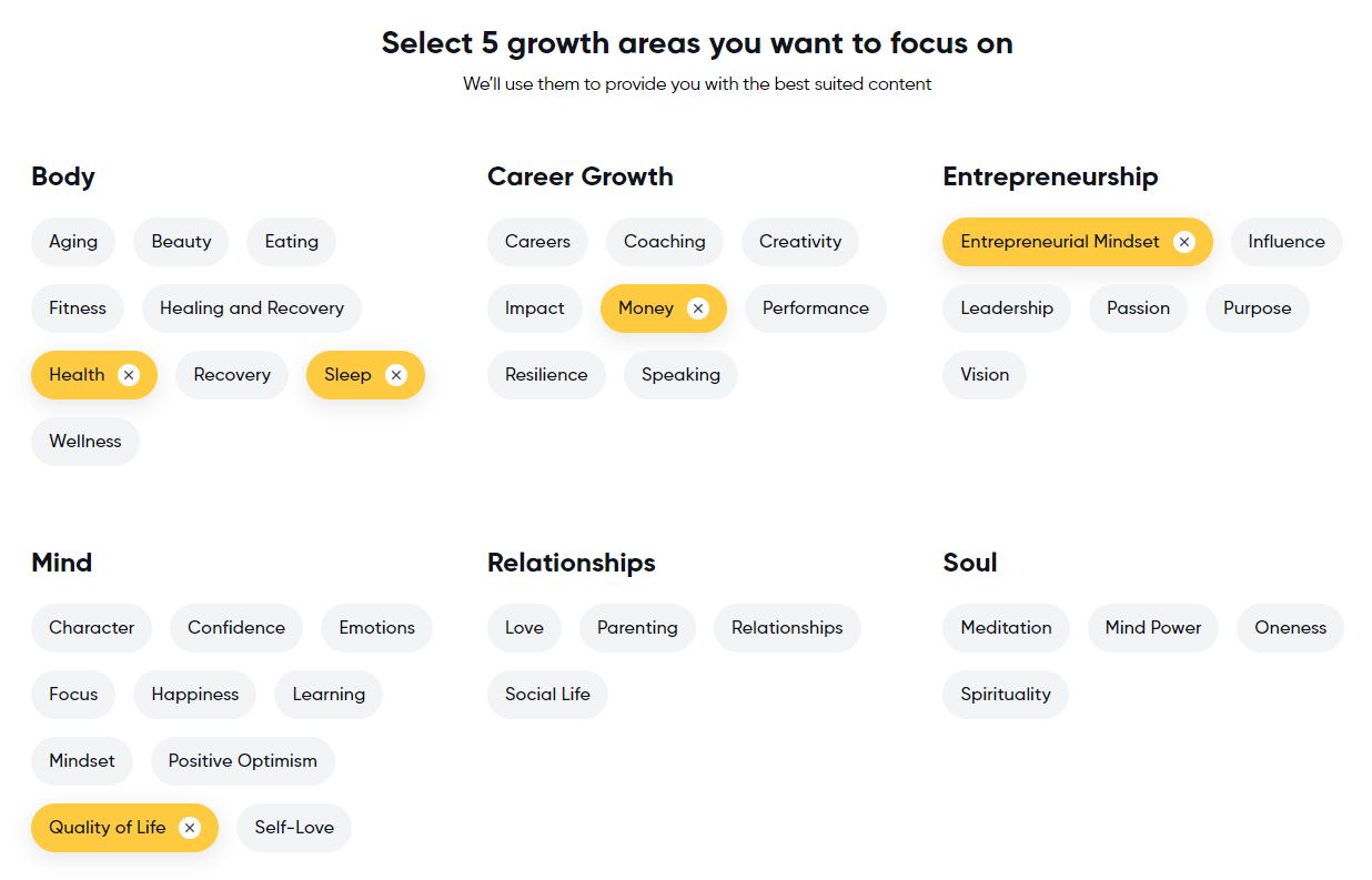 Mindvalley Five Growth Areas to Focus On