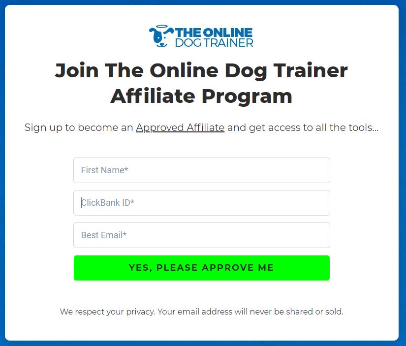 The Online Dog Trainer Affiliate Application