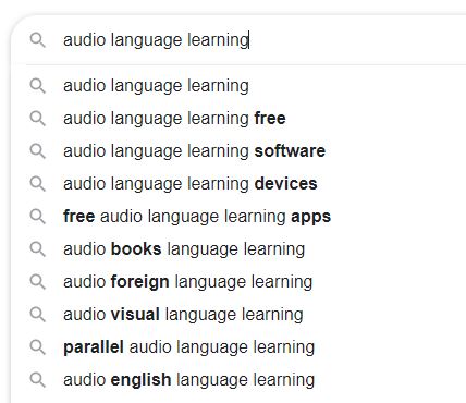 Audio Language Learning Keywords