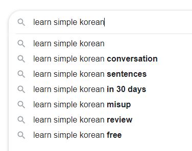 Learn Simple Korean Keywords