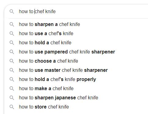 Chef Knife Keywords