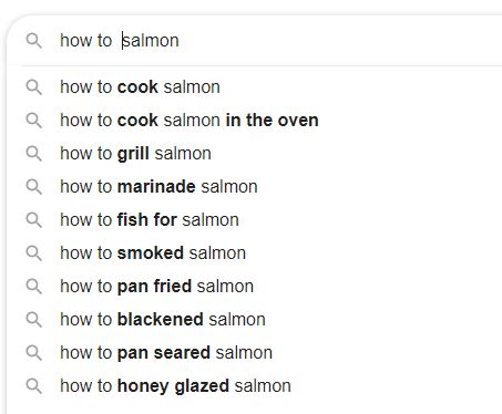 Cook Salmon Keywords