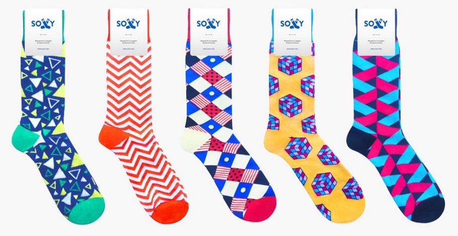 Colorful Men's Socks by Soxy