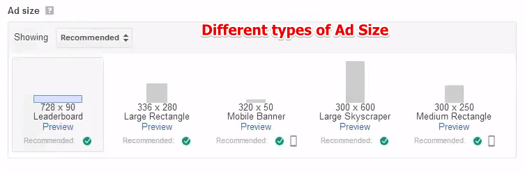 Different Types of Google Ad Size