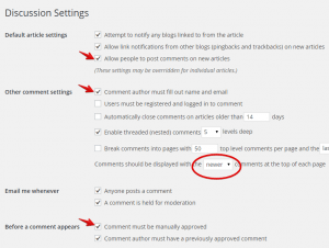 Comment Settings