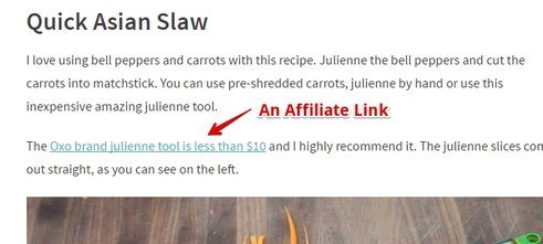 Affiliate Links on Blog Content