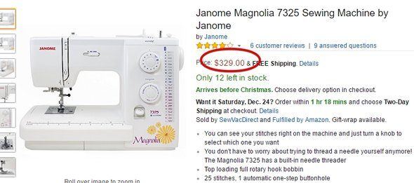 Janome Machine on Amazon