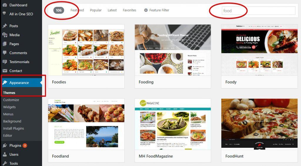 WordPress Themes for Food