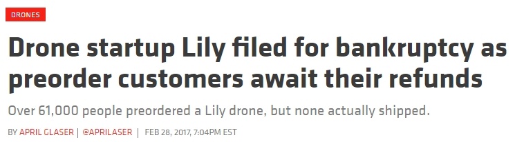 Drone Lily Bankrupt