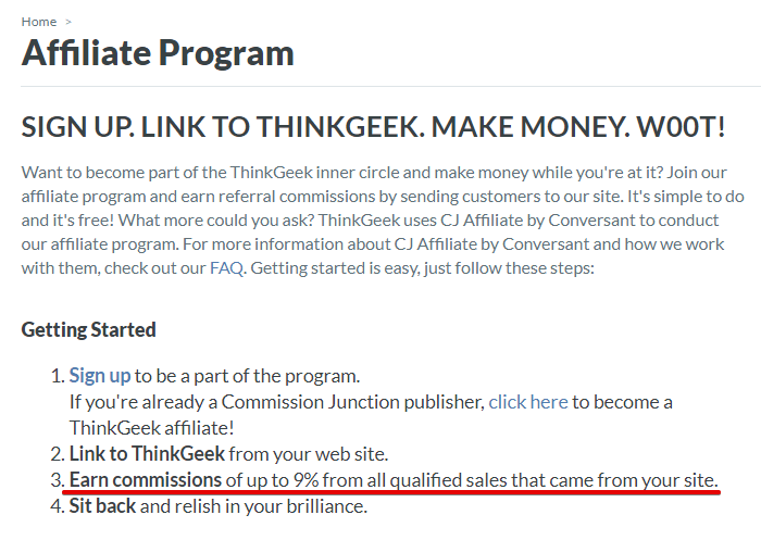 ThinkGeek Affiliate Program