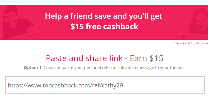 Referral Code from TopCashback
