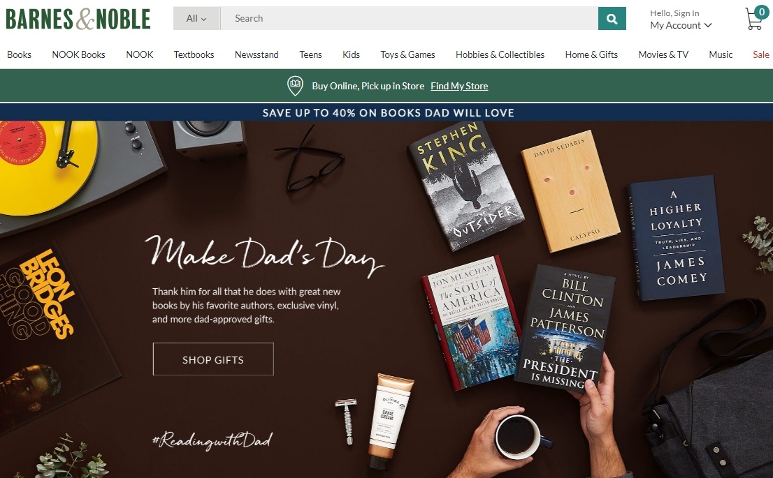 Barnes and Noble Homepage