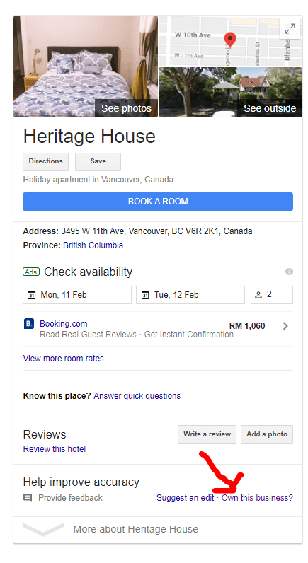 Property Listing on Google