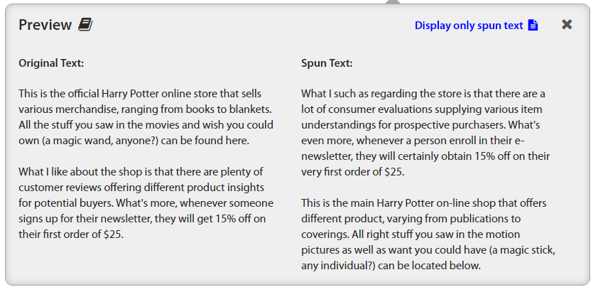 Spun Text Example 2