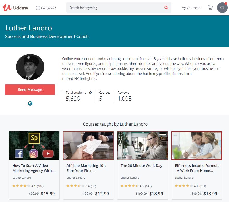 Udemy Courses by Luther Landro