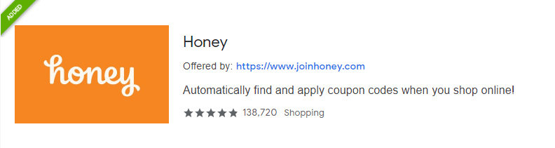 Honey Extension on Chrome