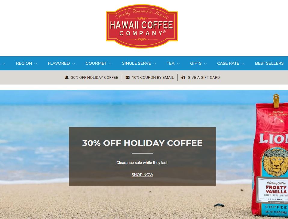 Hawaii Coffee Company Homepage